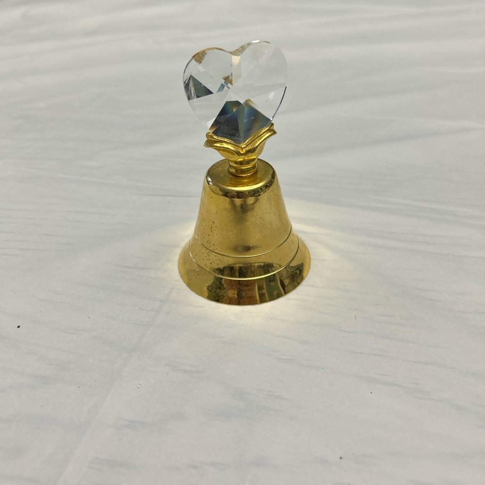 Swarowski Crystal Heart Gold Bell